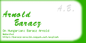 arnold baracz business card